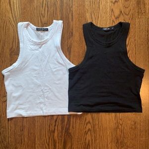 Basic Racer Neck Crop Top Pair